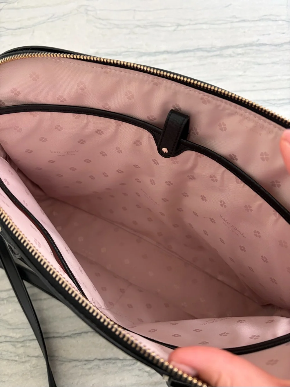 kate spade Black Saffiano Leather Sylvia Laptop Bag